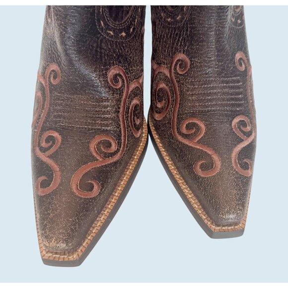 ARIAT Shelleen Brown Leather Embroidered Cowboy Western Boots Sz 7.5 B - Picture 4 of 8